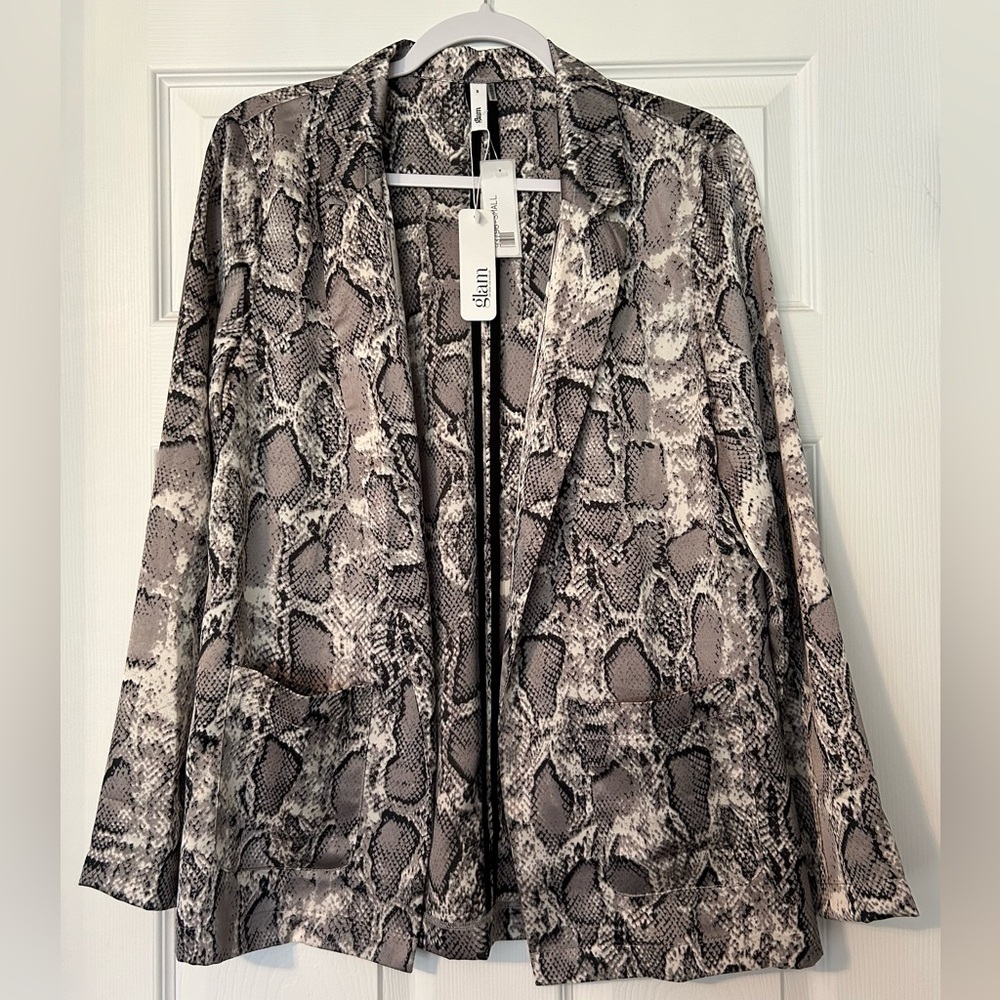 NWT Glam Snakeskin Blazer, lightweight. Size Small.